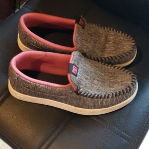 Womens DC slip on shoes gray and pink